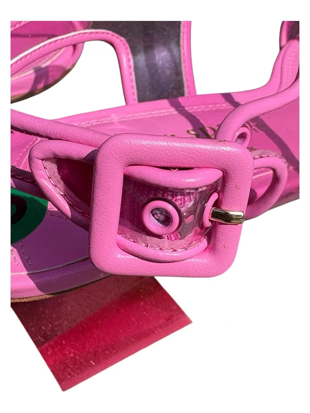 kate spade Milani Lucite Dress Square Toe Sandals Heels Carousel Pink